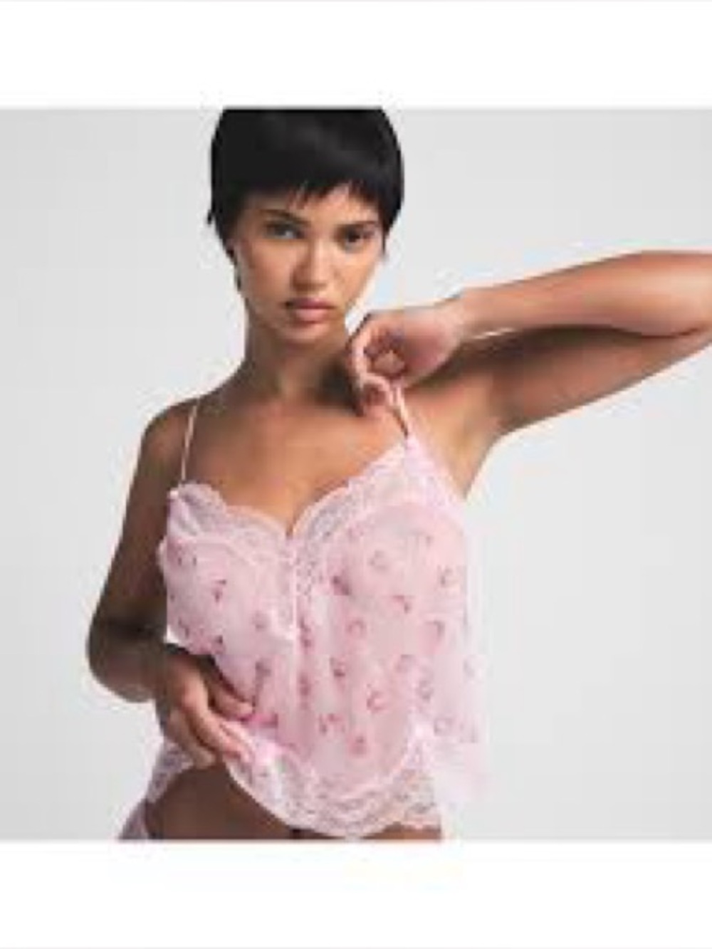 Skims romance lace cropped cami